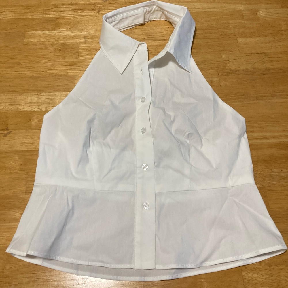 Poplin Halter Crop Top
